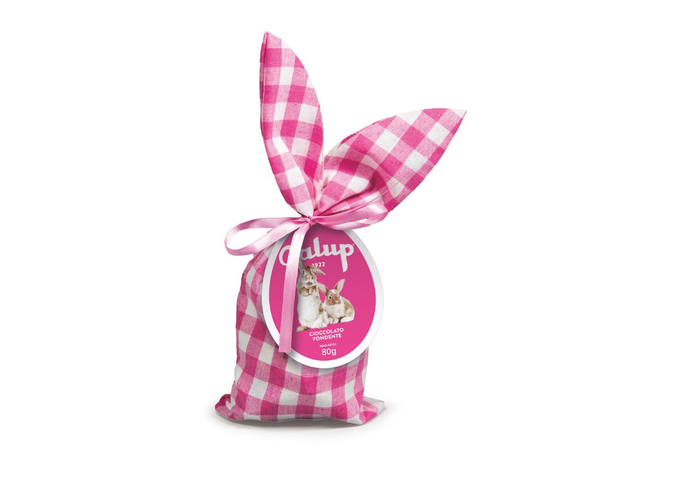 galup-mini-uovo-cioccolato-fondente-in-stoffa-vichy-80g image 1