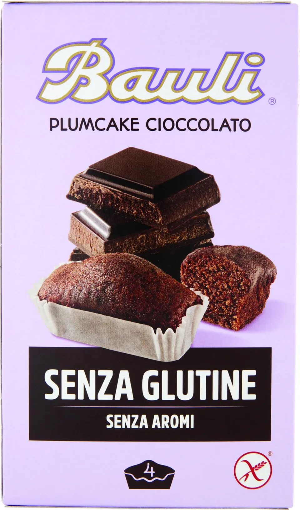 bauli-plumcake-senza-glutine-al-cioccolato-4pz-130g image 1