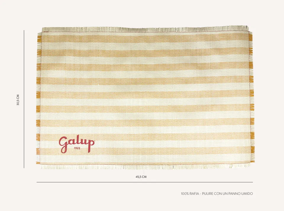 galup-kit-2-tovagliette-colori-vivi-raffia-bianca-ed-cru image 1